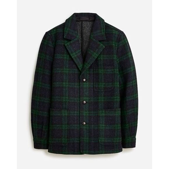 J. Crew Other - J Crew Men's L Limited Edition Ludlow Overcoat Blue Green Plaid English Wool New